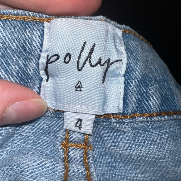 Princess Polly High Rise Ripped Blue Jeans - Picture 8 of 8